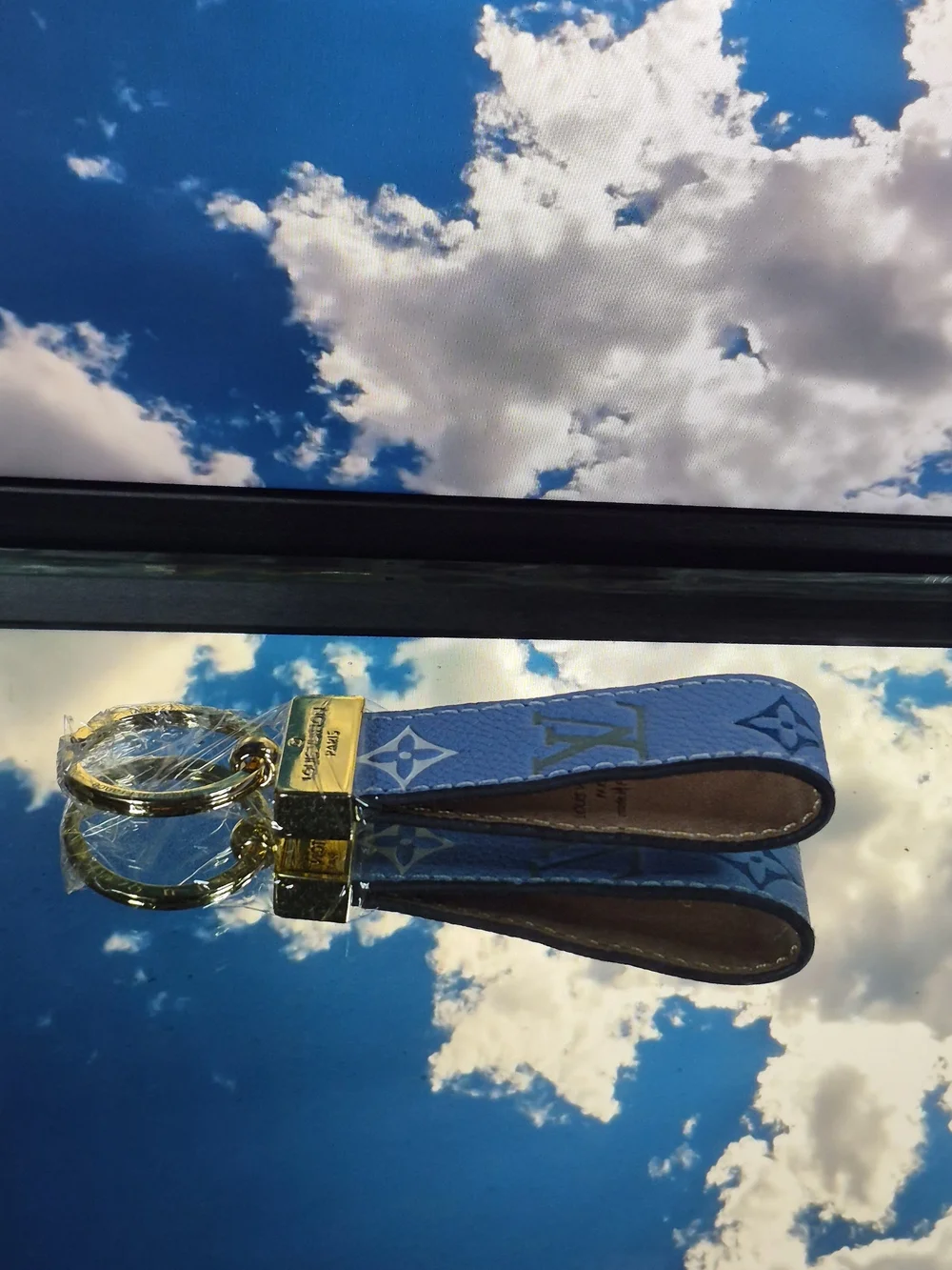 Louis Vuitton Bright Blue Monogram Key Holder with Silver Hardware